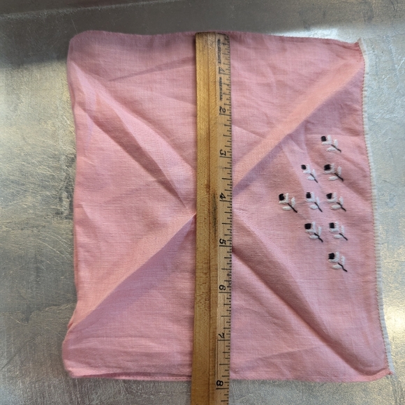 Vintage 6 Handkerchief Crochet Edge Linen Cotton Floral Embroidery - Picture 2 of 15